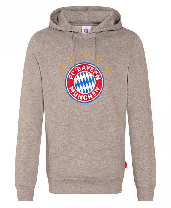 Bayern M&uuml;nchen hanorac de bărbați cu glugă Logo grey - XL