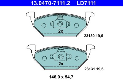 ATE 13.0470-7111.2 ATE Ceramic set placute frana,frana disc foto