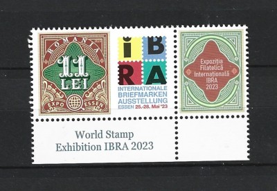 ROMANIA 2023 - EXPOZITIA FILATELICA IBRA 2023, VINIETA 2, MNH - LP 2419 foto