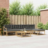 vidaXL Set de canapele de exterior 6 pcs Alb și antracit 3386356