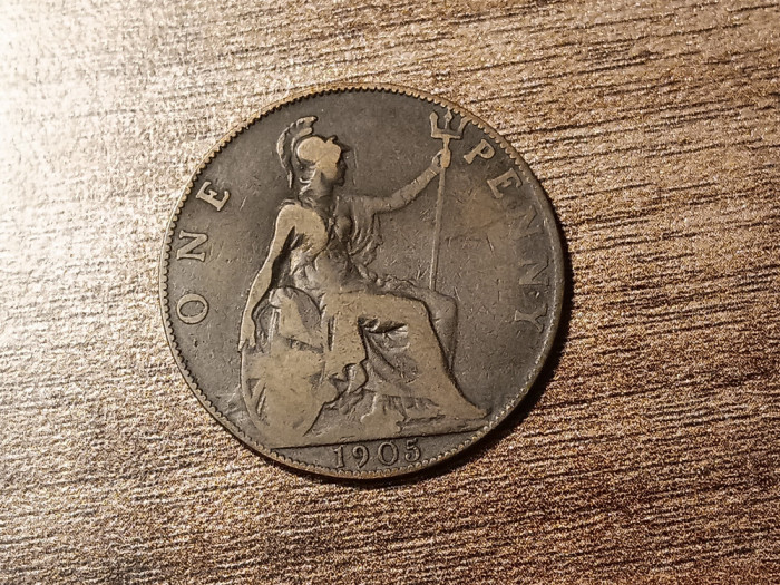 M3 C50 - Moneda foarte veche - Anglia - one penny - 1905