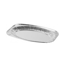 Tava aluminiu de unica folosinta, ovala, pentru gratar, set 3 buc, 35x24x2.6 cm, Magic Home foto
