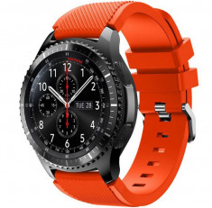 Curea ceas Smartwatch Samsung Gear S3, iUni 22 mm Silicon Orange foto