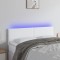 vidaXL Tăblie de pat cu LED, alb, 144x5x78/88 cm, piele ecologică 3121423