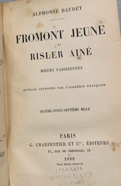Fromont Jeune et Risler aine - Alphonse Daudet