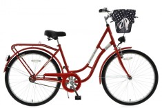 Bicicleta dama Kands? Retro 1 viteze Roata 26&amp;quot; 155-180 cm inaltime, Rosu foto