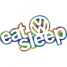 Sticker Volkswagen Eat Sleep , Lifestyle pentru Fanii VW, in Design Amuzant