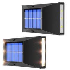 Set 2 lampi de perete, 6 LED, incarcare solara, alb cald, 15W