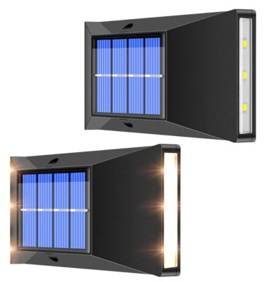 Set 2 lampi de perete, 6 LED, incarcare solara, alb cald, 15W foto