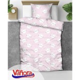 Set de pat single bumbac, 92 gsm, Cat, Vanora