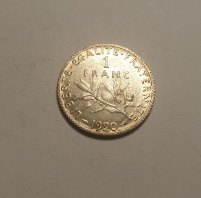 Franta 1 Franc 1920 UNC foto