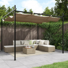 vidaXL Pergola cu acoperiș retractabil, gri taupe, 295x292x230 cm foto