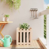 Jardinieră grădină design gard, 50x50x50 cm, lemn masiv de pin
