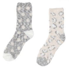 șosete Damă Woman Essente, Model Animal Print, Set 2 Perechi, Culoare Ecru și Gri