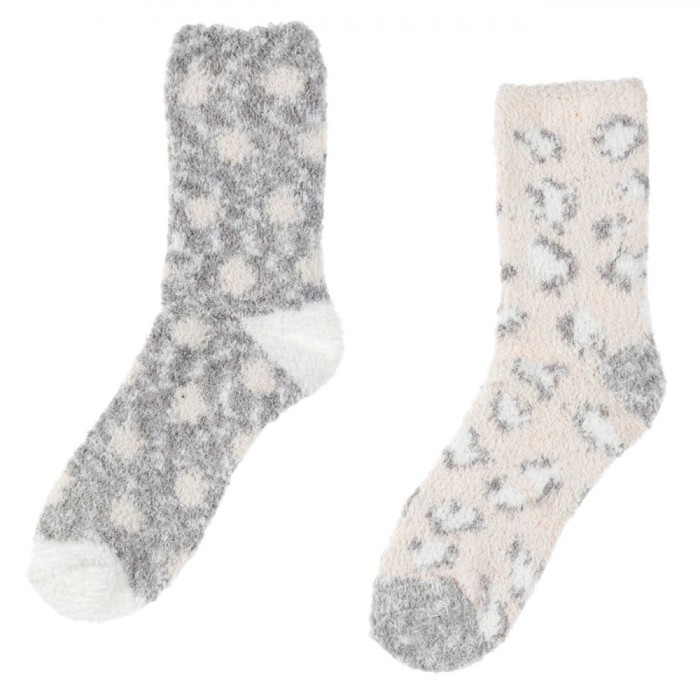 șosete Damă Woman Essente, Model Animal Print, Set 2 Perechi, Culoare Ecru și Gri