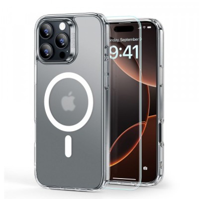 Husa MagSafe pentru Apple iPhone 16 Pro Max, ESR, Classic Hybrid with Screen Protector, Transparenta Satinata foto