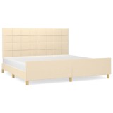 Cumpara ieftin Cadru de pat fara saltea, crem, 200x200 cm, textil