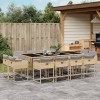 VidaXL Set mobilier grădină cu perne, 13 piese, bej combinat poliratan 3211404