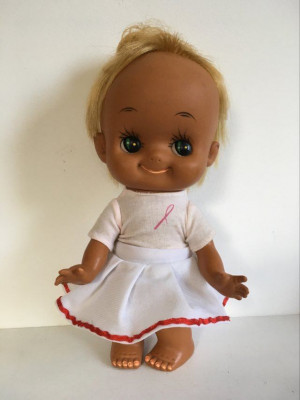 Papusa veche vintage Kewpie Cupie, 26cm, cauciuc, stanta JAPAN, par blond foto