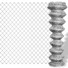vidaXL Gard de legătură din plasă, argintiu, 15x0,8 m, oțel galvanizat
