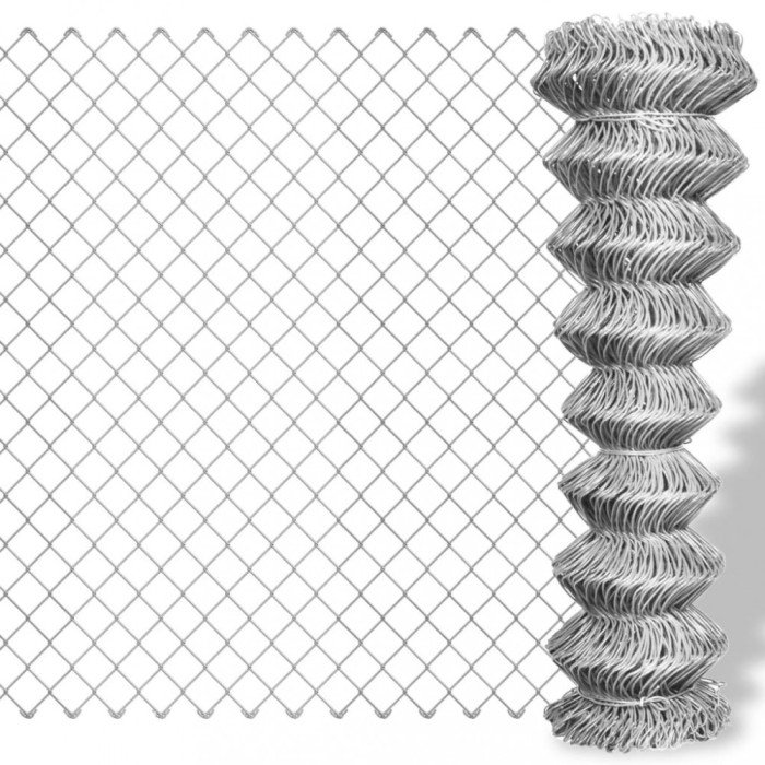 vidaXL Gard de legătură din plasă, argintiu, 15x0,8 m, oțel galvanizat