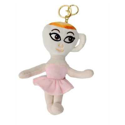 Jucarie Moale de Plus de Tip Breloc, Flippy, Model Italian Brainrot Ballerina Cappuccina, 17 x 14 cm, Roz foto
