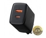 Incarcator Retea Baseus Compact 20W 3A 1 x USB-A - 1 x USB-C Negru CCXJ-B01