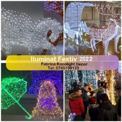 Iluminat festiv Craciun, decoratiuni luminoase primarii, hoteluri foto