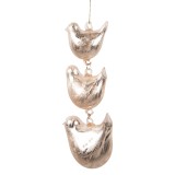 Set 2 decoratiuni Pasari decorative sticla bej 7x5x16 cm