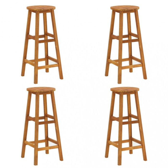 Gossi taburete de bar, 4 buc., lemn masiv de acacia