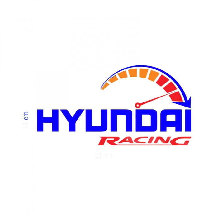 Sticker Hyundai Racing , Autocolant Auto Sportiv din Folie Oracal Smart Vinyl