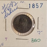 350 Suedia, Sweden1 &Ouml;re - Oscar I, 1857, KM#687