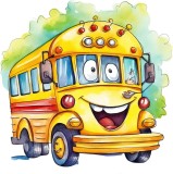 Cumpara ieftin Sticker decorativ Autobuz, Galben, 60 cm, 8013ST-6, Oem