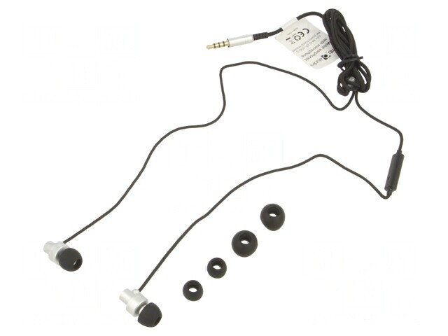Căști In-Ear cu Microfon Negru-Argintiu Jack 3,5mm