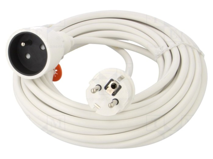 Cablu prelungitor 10m 16A alb