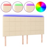 Cumpara ieftin Tablie de pat cu LED, crem, 160x5x118/128 cm, textil