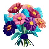 Cumpara ieftin Sticker decorativ, Buchet de Flori, Multicolor, 62 cm, 10331ST, Oem