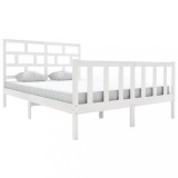 Cumpara ieftin Cadru de pat, alb, 160x200 cm, lemn masiv de pin