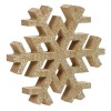 Decorațiune Crăciun, Model Fulg de Zăpadă, Lemn, Glitter Auriu, 15 cm, Oem