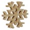 Decorațiune Crăciun, Model Fulg de Zăpadă, Lemn, Glitter Auriu, 15 cm