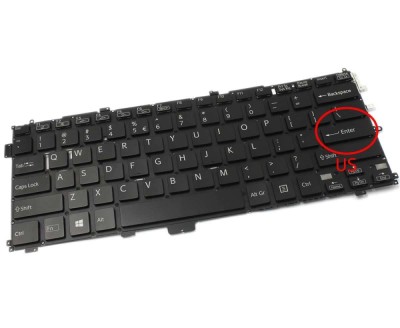 Tastatura Sony Vaio SVP132A1CW layout US fara rama enter mic, Vaio SVP132A1WC layout US fara rama enter mic foto