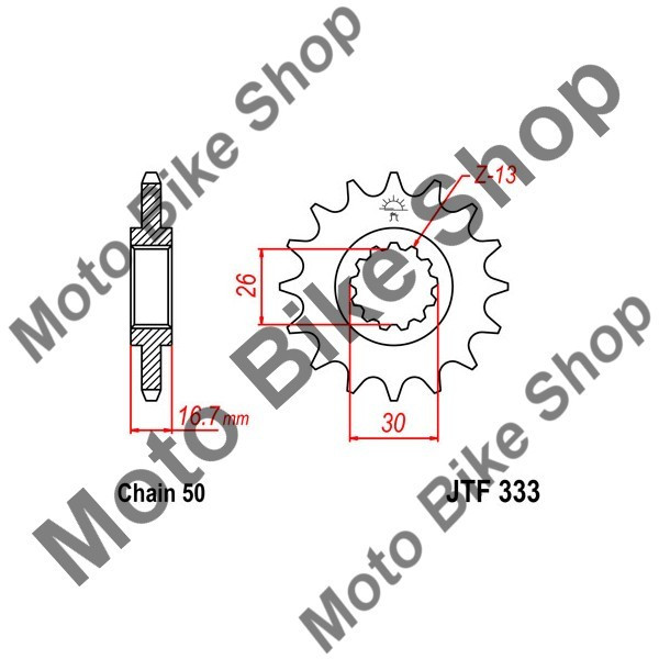 MBS Pinion fata 530 Z16, Cod Produs: JTF33316