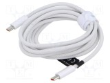 Cablu USB 2.0 USB C Mufă Din Ambele Părți 2m Alb - BASEUS