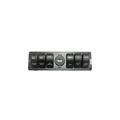 Carcasa suport cu 6 intrerupatoare tip Rocket voltmetru si USB foto