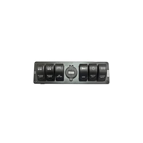 Carcasa suport cu 6 intrerupatoare tip Rocket voltmetru si USB