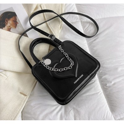 Geanta de umar eleganta pentru dame, model inimioara, colectia Black Fashion Bags, T257 foto