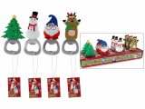 Set 4 desfacatoare sticle Craciun silicon multicolor cm 3,5 x 8,5 H