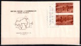Romania 1951, LP 281 a, Circuitul Ciclist al R.P.R., tete-beche, FDC. Plic PRIMA ZI. FOARTE RAR!
