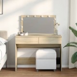 VidaXL Masă de toaletă cu LED, stejar sonoma, 100x40x120 cm