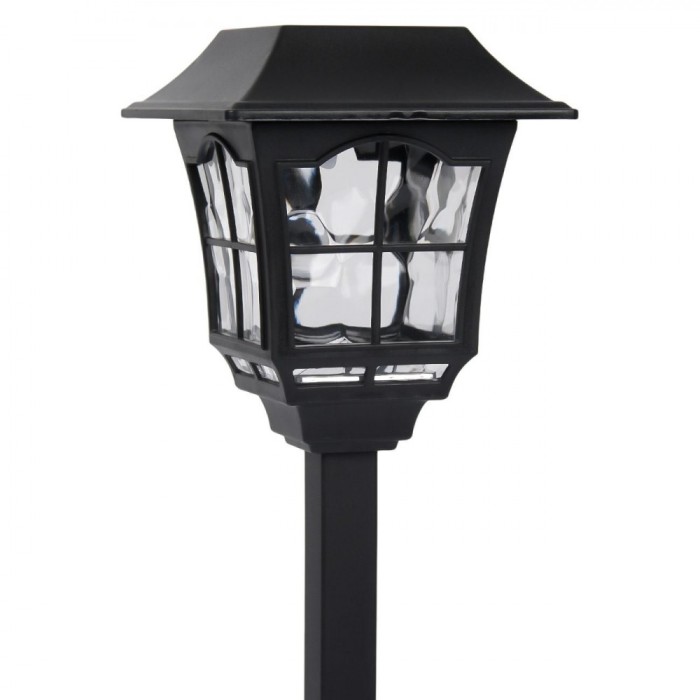 Lampă Solară, Vitraliu, 32 cm, Culoare Negru, Material Plastic